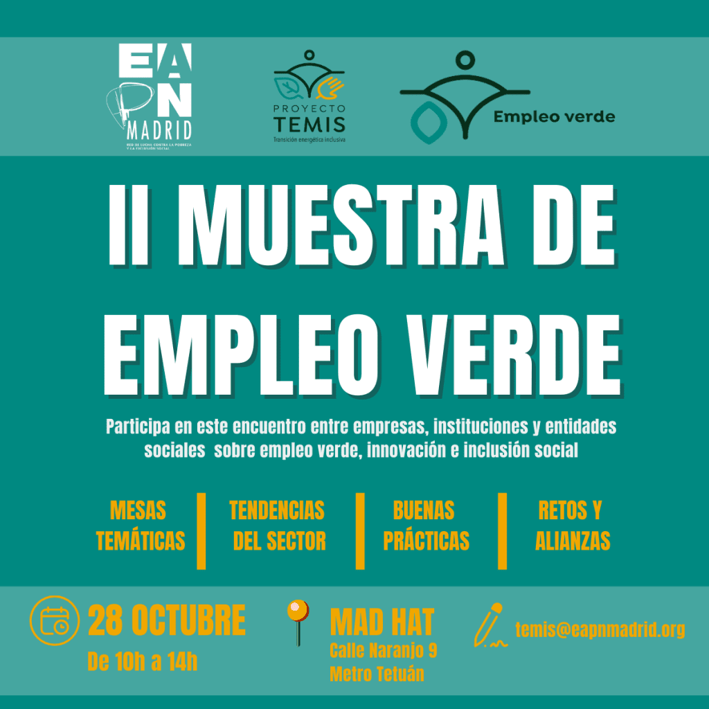 28 de Octubre-Participa en la II Muestra de Empleo Verde del Proyecto TEMIS 4 EMPLEO VERDE 28OCT